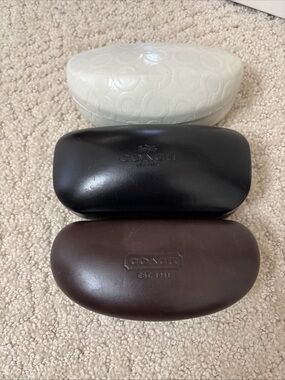 Coach Eyewear Case Trio in White, Black & Brown